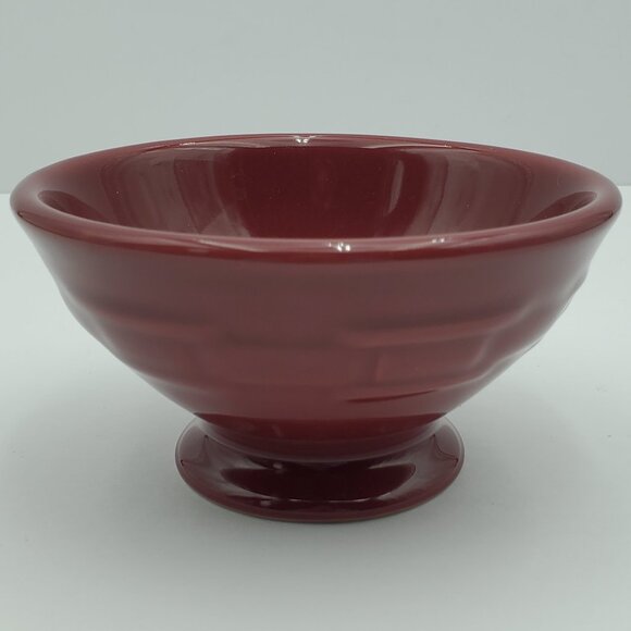 Longaberger Woven Traditions Paprika Footed Ice Cream Bowls Dessert Dishes - Picture 6 of 6